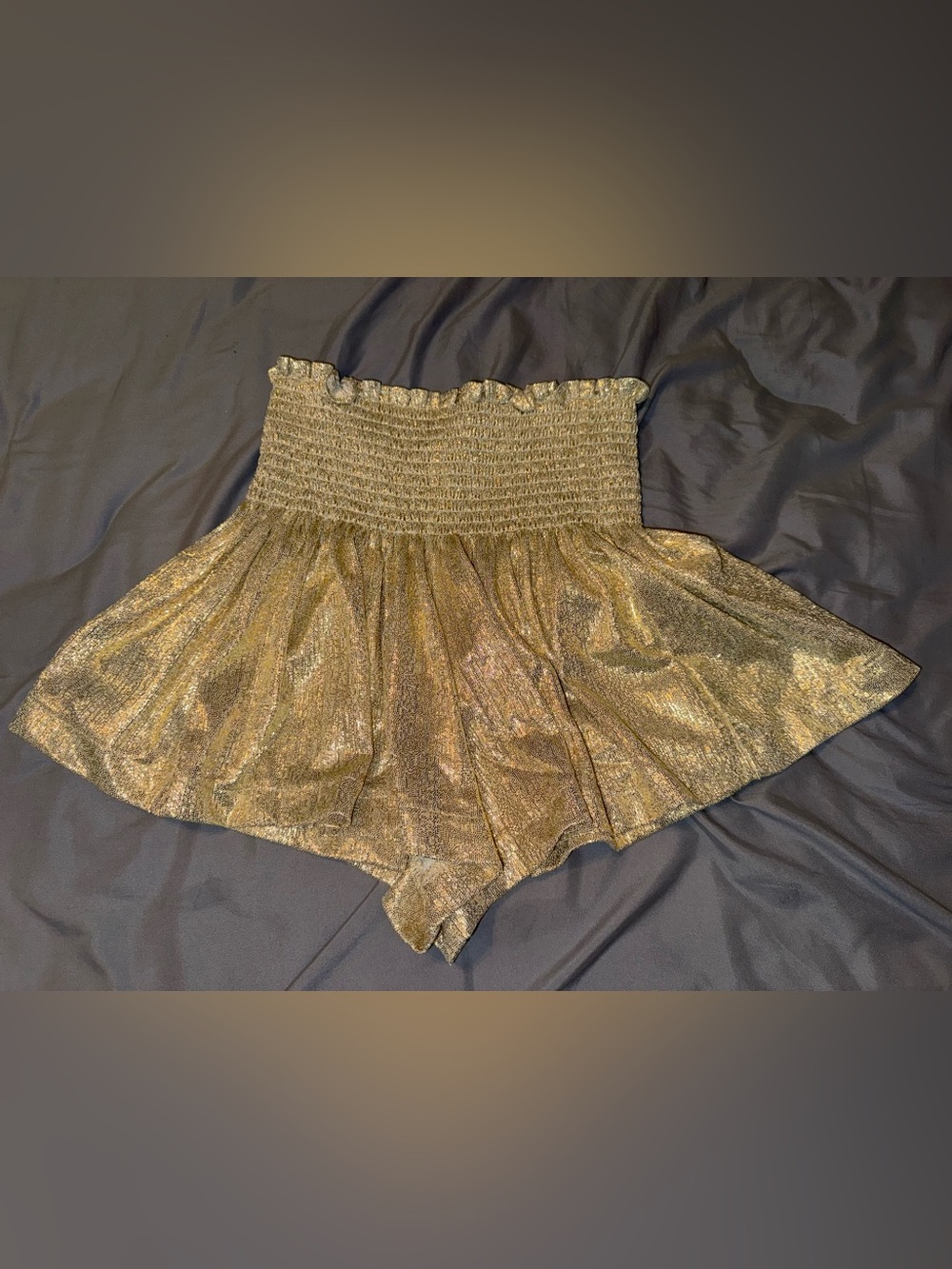 Girls gold Queen of Sparkles Swing Shorts sz XL